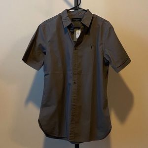 All saints Half sleeve shirt-Grey